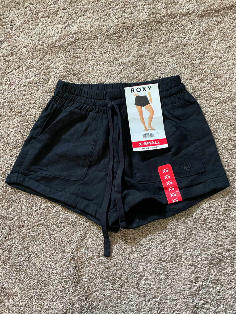 Roxy Black Elastic Waist Shorts